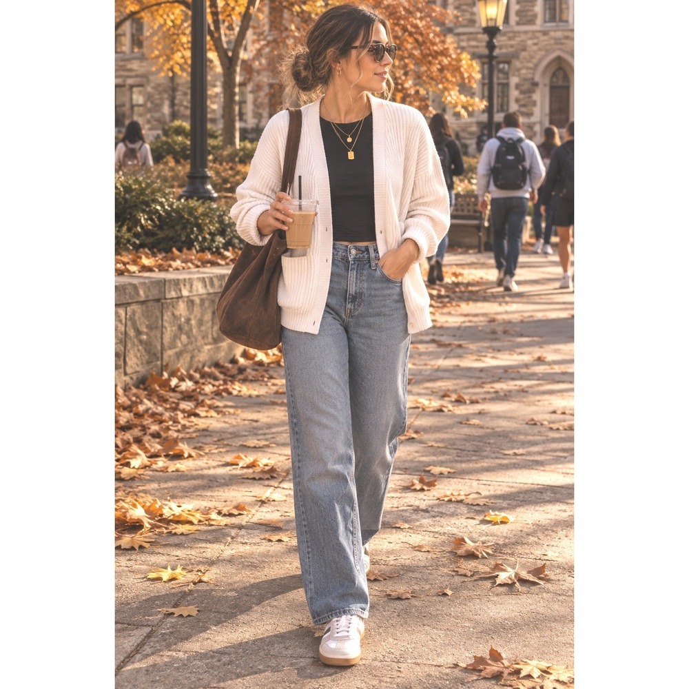 Madewell cardigan open cotton white ribbed minimalist chic luxe school fall sml